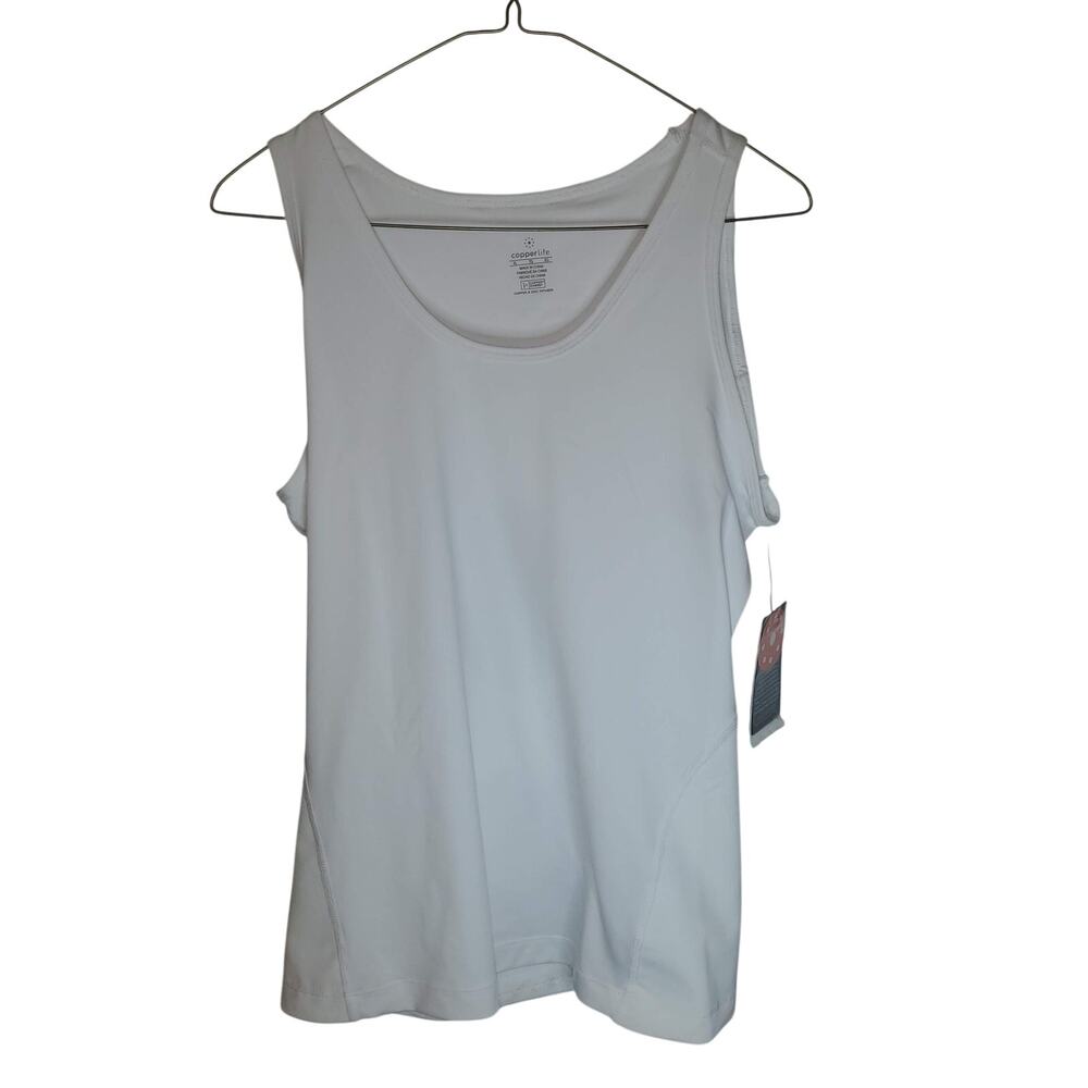 Copper Life by Tommie Copper Size XL Low Back Support Tank White NWT 0994WR-CL